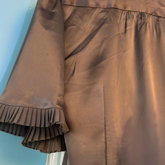 BCBGMaxAzria Elegant Silk Blouse in Pewter Gray - Picture 8 of 11